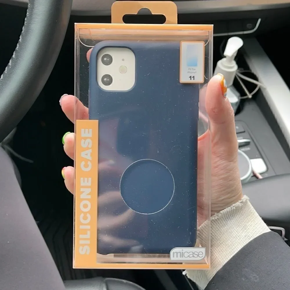 NWT Silicone Iphone 11 case navy